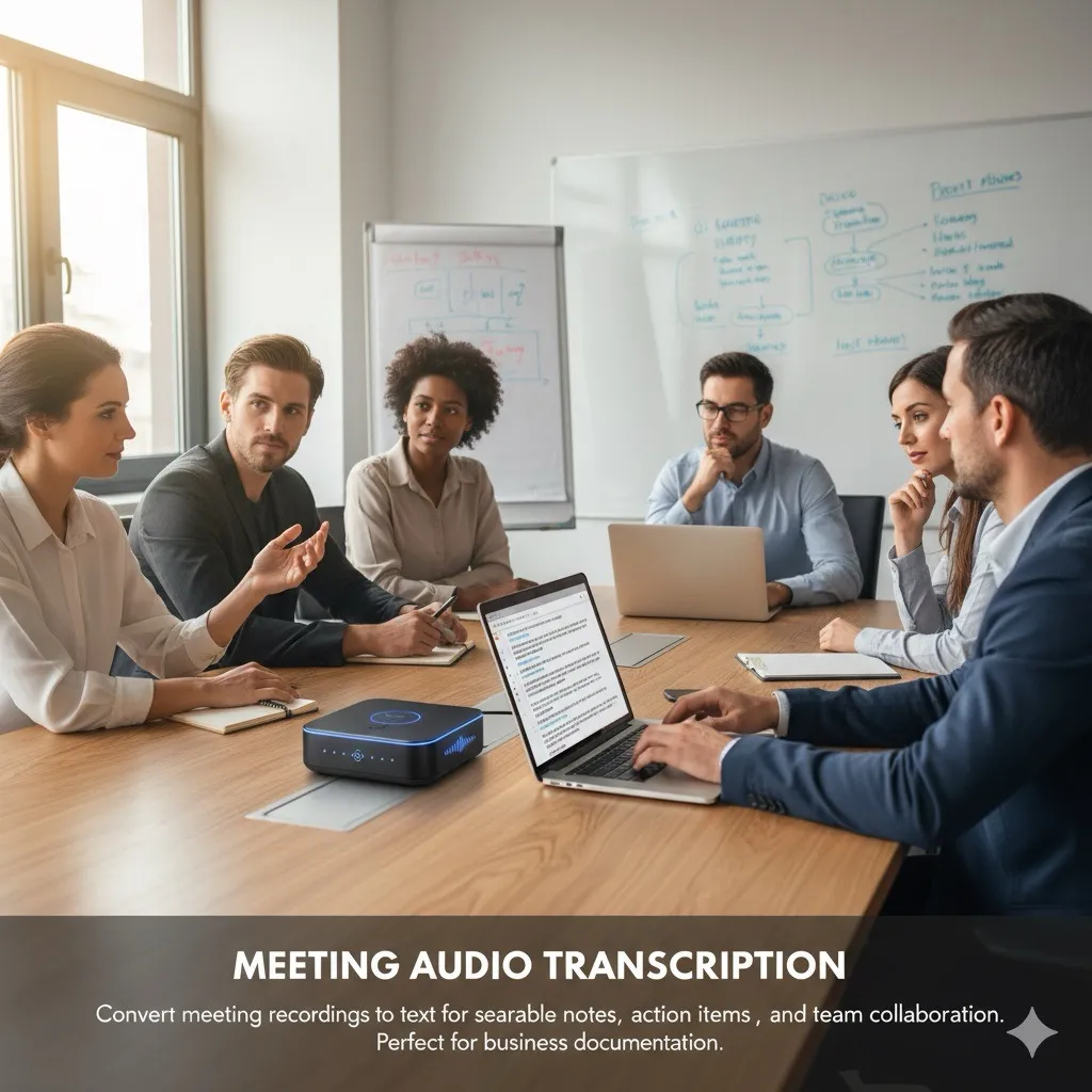 Meeting audio to text transcription