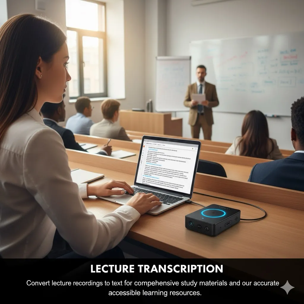 Lecture audio to text transcription