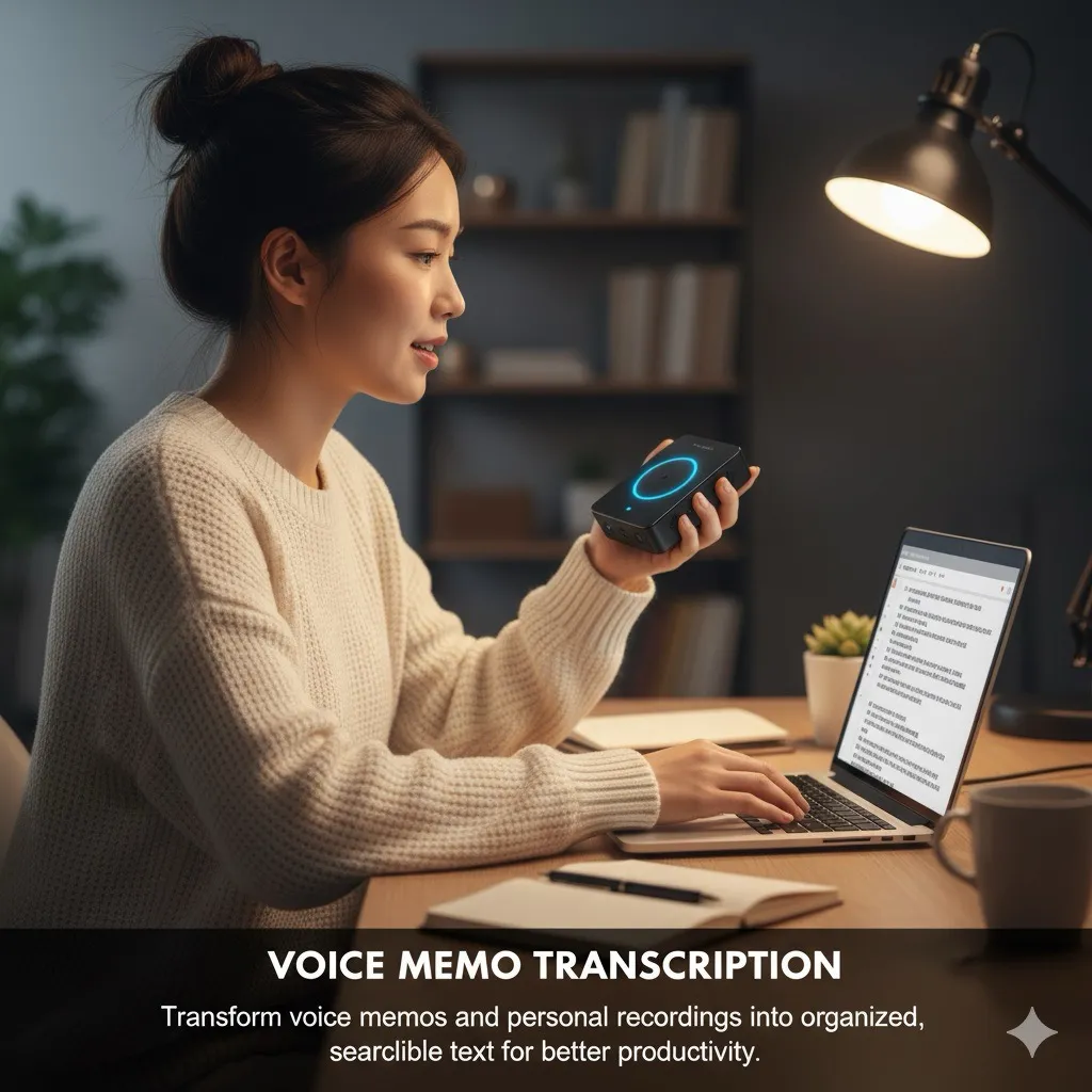 Voice memo to text conversion